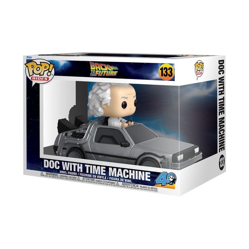 Funko Pop! vinyl figure packaging of Doc with Time Machine from Back to the Future