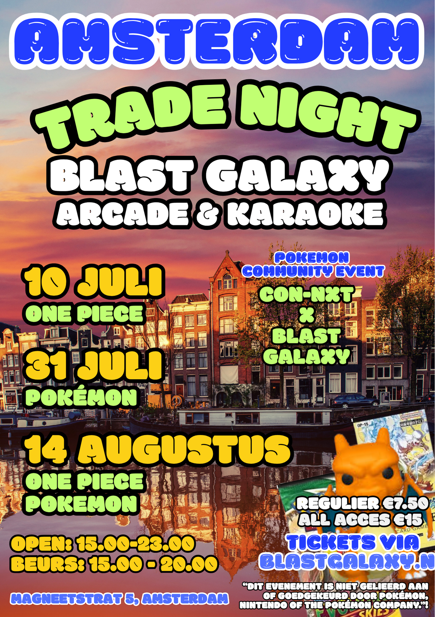 Tickets - Summer Friday Nights (10 juli, 31 juli & 14 augustus) - Pokémon Beurs Amsterdam | Con-NXT