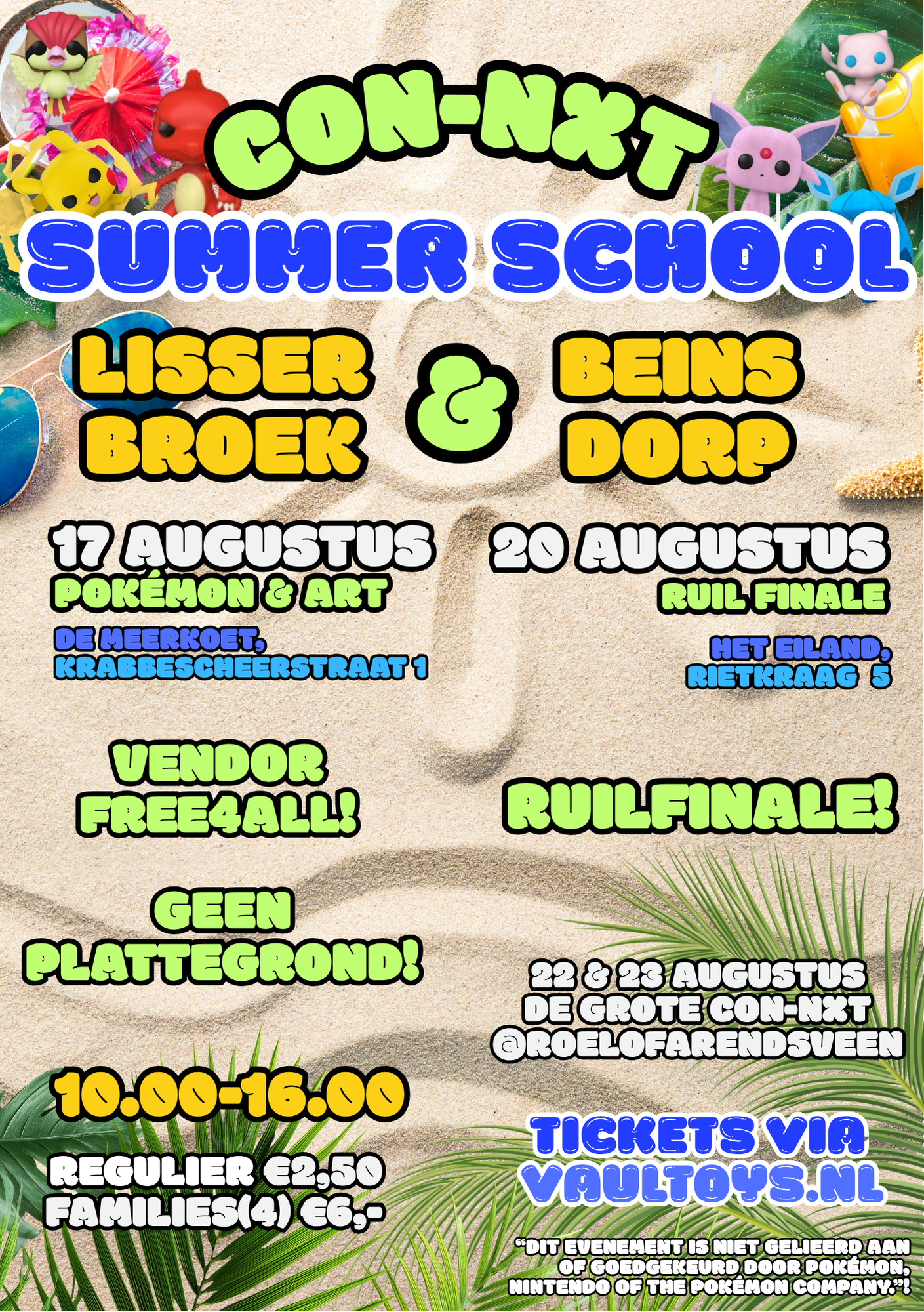 Tickets - 17 & 20 Augustus - Zomervakantie Pokémon & TCG Beurzen - Lisserbroek en Beinsdorp