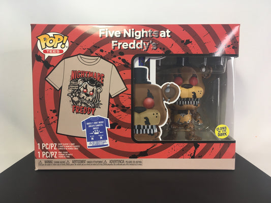 Funko Pop + Tee Nightmare Freddy 111 GITD FNAF