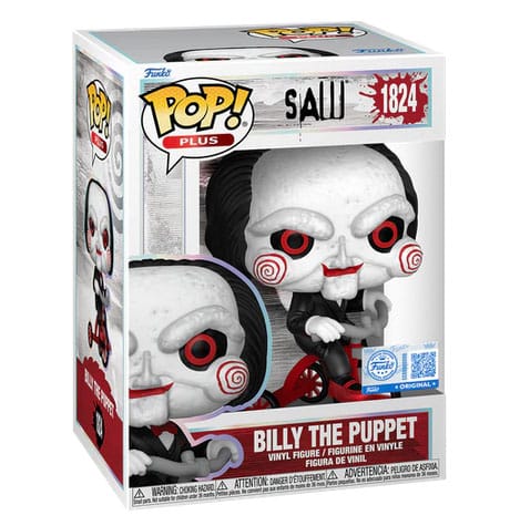 Funko Pop! vinyl figure of Billy the Puppet from Saw in packaging