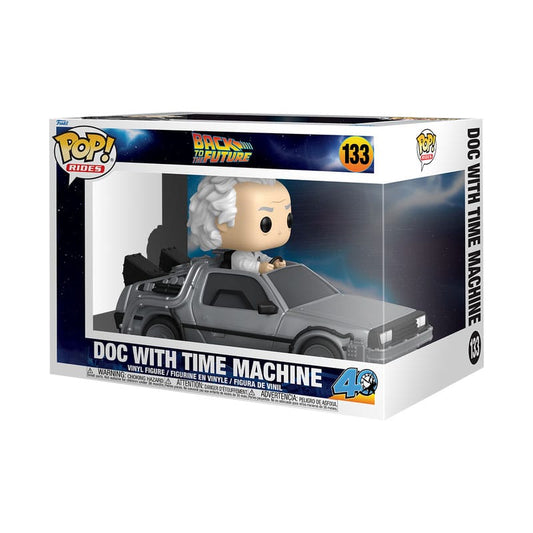 Funko Pop! vinyl figure packaging of Doc with Time Machine from Back to the Future
