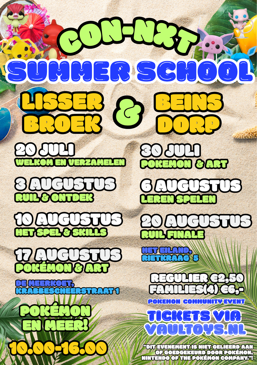 Tickets - Juli & Augustus - Zomervakantie Pokémon & TCG Beurzen - Lisserbroek en Beinsdorp