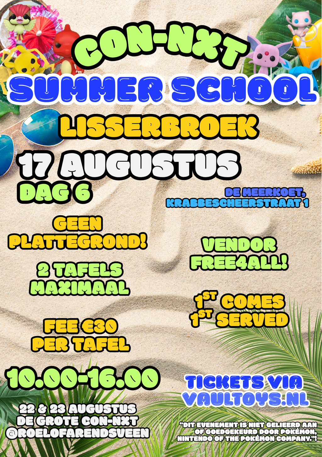 Tickets - 17 & 20 Augustus - Zomervakantie Pokémon & TCG Beurzen - Lisserbroek en Beinsdorp