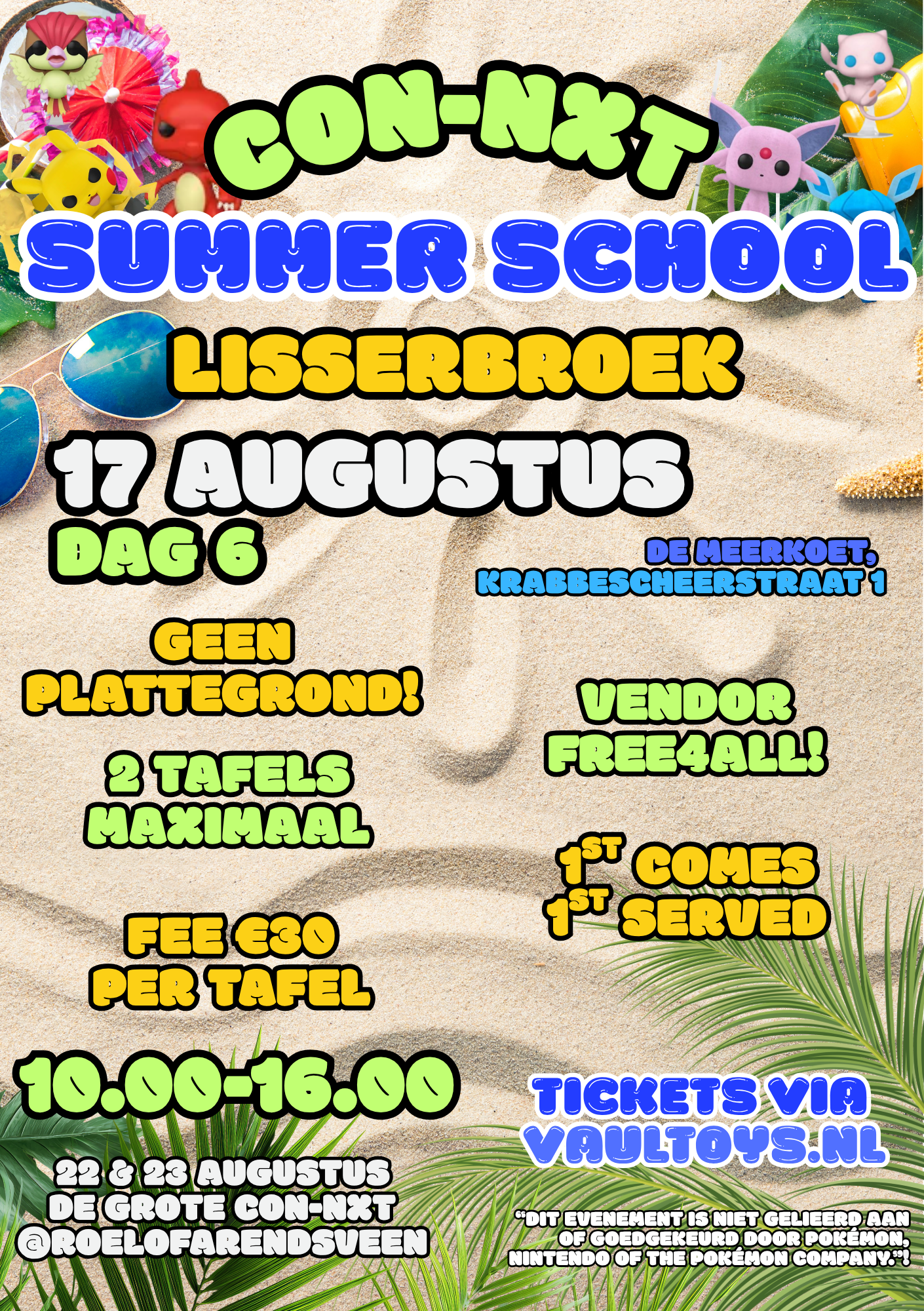 Tickets - 17 & 20 Augustus - Zomervakantie Pokémon & TCG Beurzen - Lisserbroek en Beinsdorp